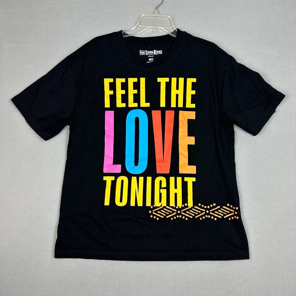 The Lion King Disney Mens Medium Feel The Love Tonight Graphic T-Shirt Black